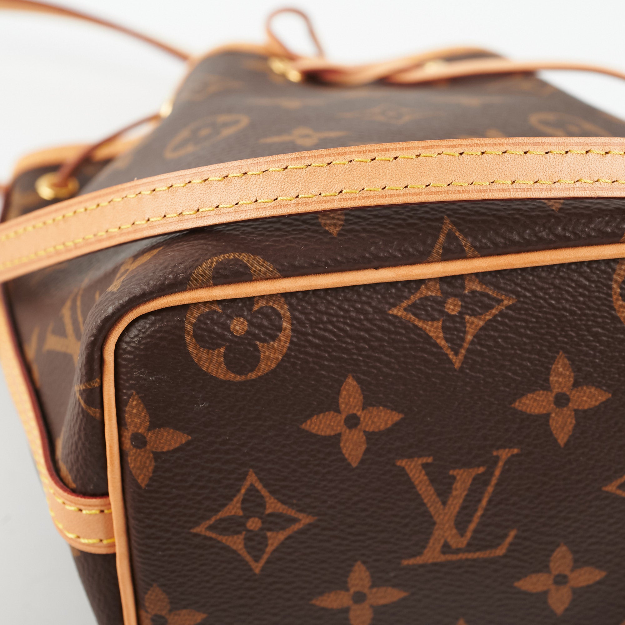 LOUIS VUITTON Nano Noe Monogram Canvas Crossbody Bag Brown