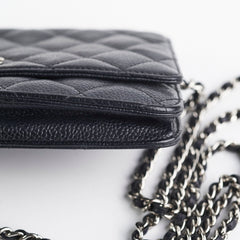 Chanel Caviar Wallet on Chain WOC Black