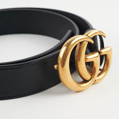 Gucci Marmont Black Leather Belt Size 80