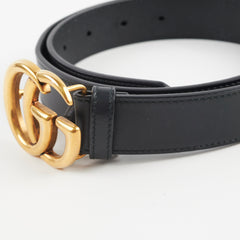 Gucci Marmont Black Leather Belt Size 80