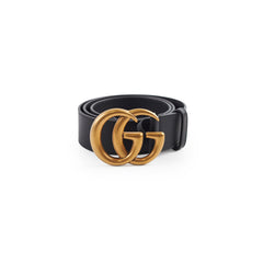 Gucci Marmont 4cm Width Black Belt Size 80