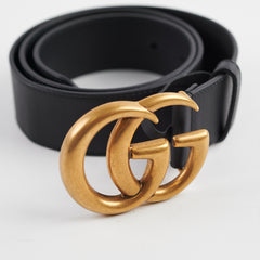 Gucci Marmont 4cm Width Black Belt Size 80