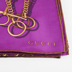 Gucci Purple Silk 65 X65cm Scarf