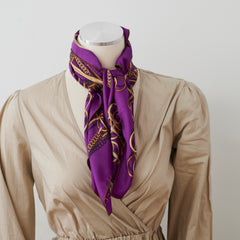 Gucci Purple Silk 65 X65cm Scarf