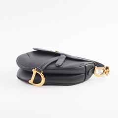 Christian Dior Mini Saddle Black Calfskin