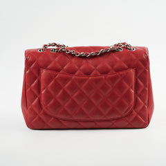 Chanel Caviar Jumbo Single Flap Red