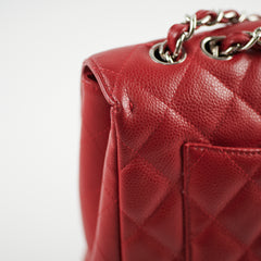 Chanel Caviar Jumbo Single Flap Red