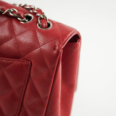 Chanel Caviar Jumbo Single Flap Red