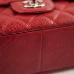 Chanel Caviar Jumbo Single Flap Red