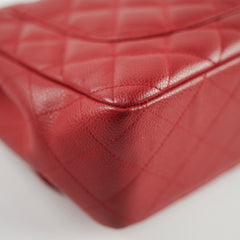 Chanel Caviar Jumbo Single Flap Red