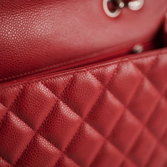 Chanel Caviar Jumbo Single Flap Red