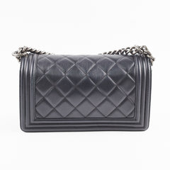 Chanel Old Medium Boy Black - Series 19