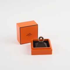 Hermes 18k Kelly Ring Rose Gold with Diamonds Size 51