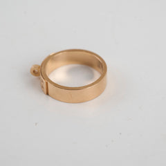 Hermes 18k Kelly Ring Rose Gold with Diamonds Size 51