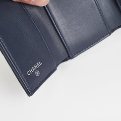 Chanel Caviar Compact Wallet Navy