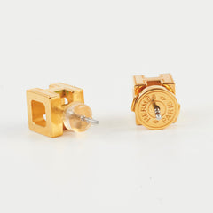 Hermes Caged D'H Earrings Gold/Black