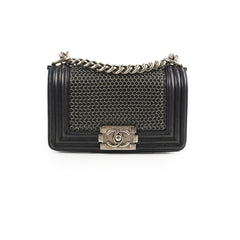 Chanel Small Boy Chainmail Bag Black