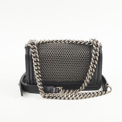 Chanel Small Boy Chainmail Bag Black