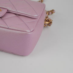 Chanel Caviar My Perfect Square Mini Iridescent Pink Microchipped