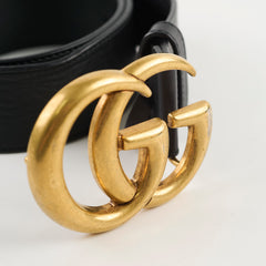 Gucci Marmont Black Belt Size 80 4cm Width