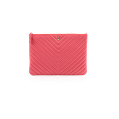 Chanel O Case Medium Chevron Pink Lambskin - Series 24