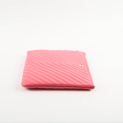 Chanel O Case Medium Chevron Pink Lambskin - Series 24