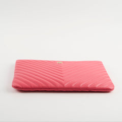 Chanel O Case Medium Chevron Pink Lambskin - Series 24