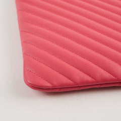 Chanel O Case Medium Chevron Pink Lambskin - Series 24