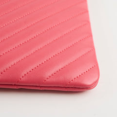 Chanel O Case Medium Chevron Pink Lambskin - Series 24