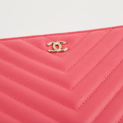 Chanel O Case Medium Chevron Pink Lambskin - Series 24