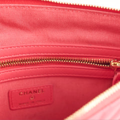 Chanel O Case Medium Chevron Pink Lambskin - Series 24