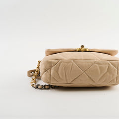 Chanel 19 Small Beige Lambskin Crossbody Bag Series 30