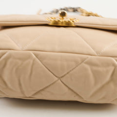 Chanel 19 Small Beige Lambskin Crossbody Bag Series 30