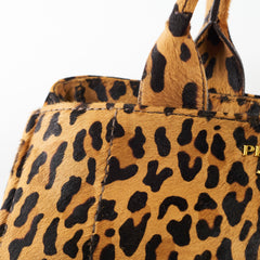 Prada Cavallino Leopard Brown Calf Hair Tote