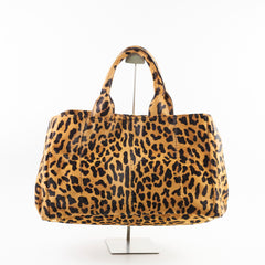 Prada Cavallino Leopard Brown Calf Hair Tote