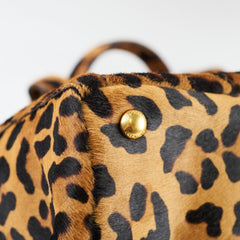 Prada Cavallino Leopard Brown Calf Hair Tote