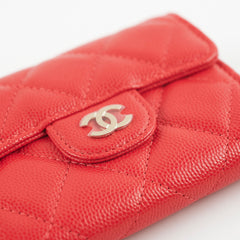 Chanel Small Flap Caviar Red Card Holder