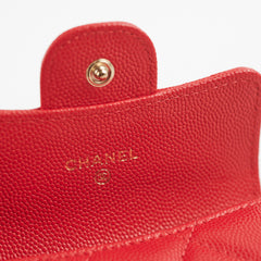 Chanel Small Flap Caviar Red Card Holder