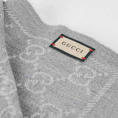 Gucci GG Supreme Wool Scarf Grey