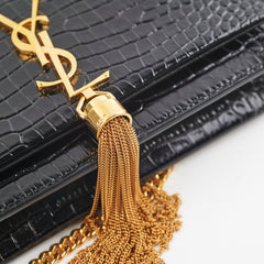 Saint Laurent Kate Tassel Black Wallet On Chain WOC