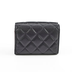 Chanel Caviar Tri-Fold Wallet Black