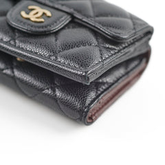 Chanel Caviar Tri-Fold Wallet Black