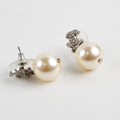 Chanel CC Pearl Drop Earrings Costume Jewellery