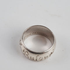 Bvlgari Save The Children Sterling Silver Ring Size 56