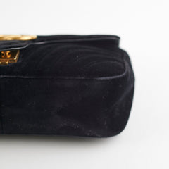 Gucci Marmont Small Suede Black Shoulder Bag