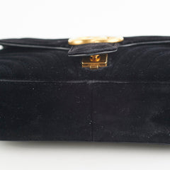 Gucci Marmont Small Suede Black Shoulder Bag