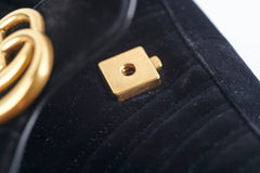 Gucci Marmont Small Suede Black Shoulder Bag