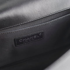 Chanel Old Medium Boy Chevron Black Bag