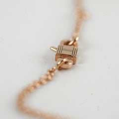 Hermes Kelly Cadenas Necklace Rose Gold with Diamonds