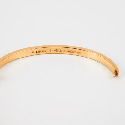 CARTIER LOVE BRACELET B6035621 PINK GOLD SIZE 16 — Pushkin Antiques